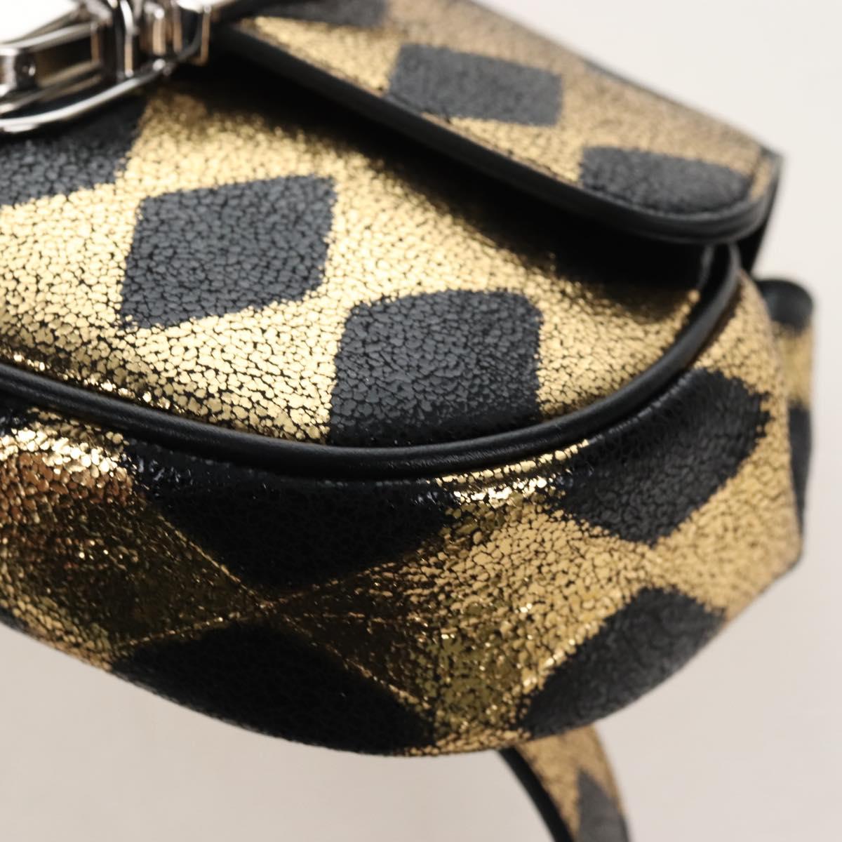 GUCCI Waist Bag Leather Gold Silver 605112 Auth 213357M