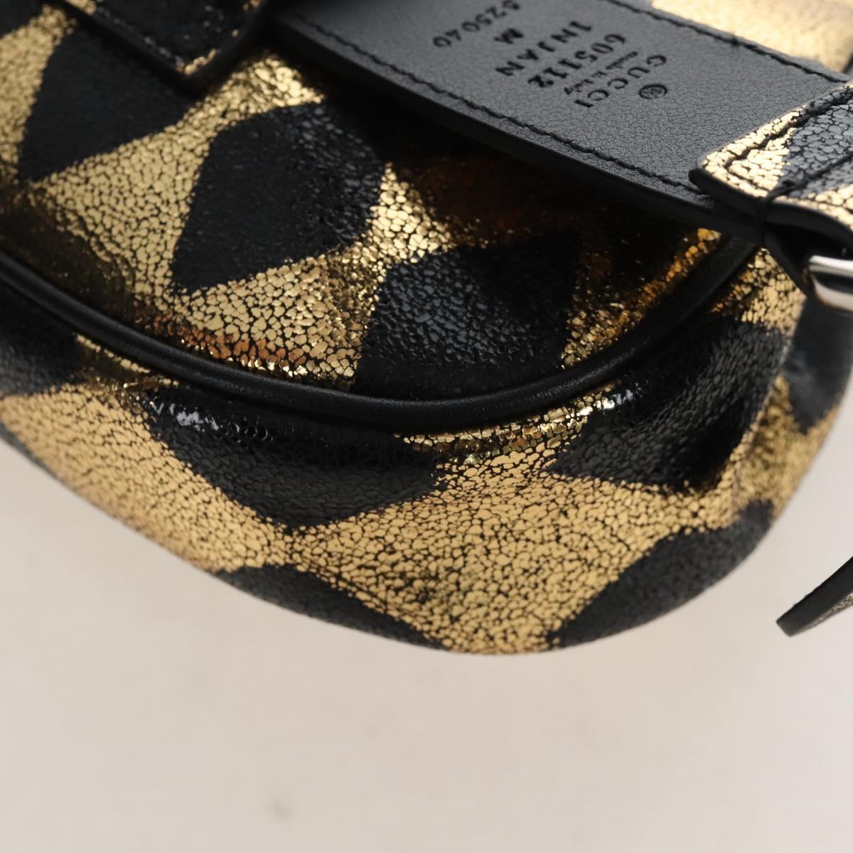 GUCCI Waist Bag Leather Gold Silver 605112 Auth 213357M