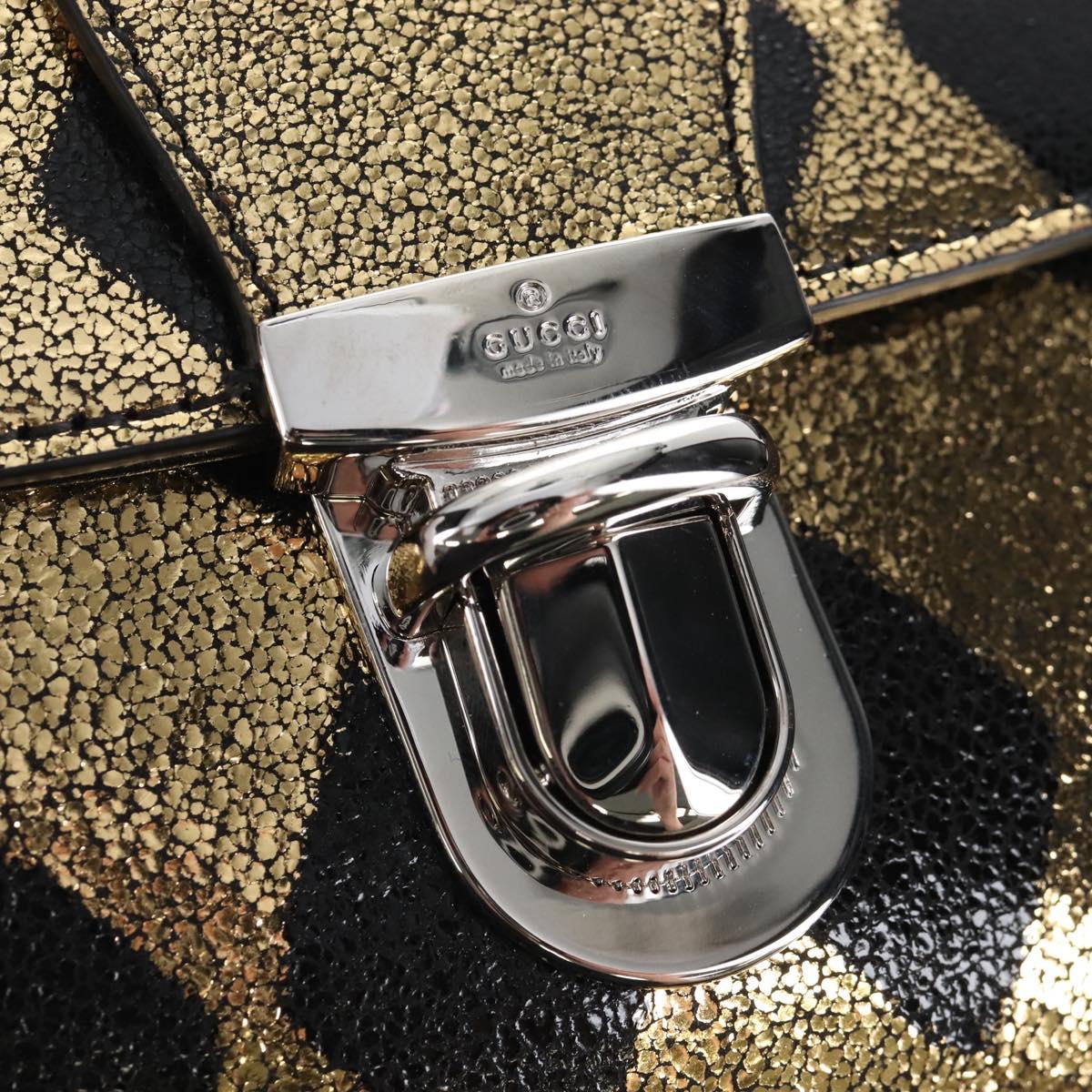 GUCCI Waist Bag Leather Gold Silver 605112 Auth 213357M