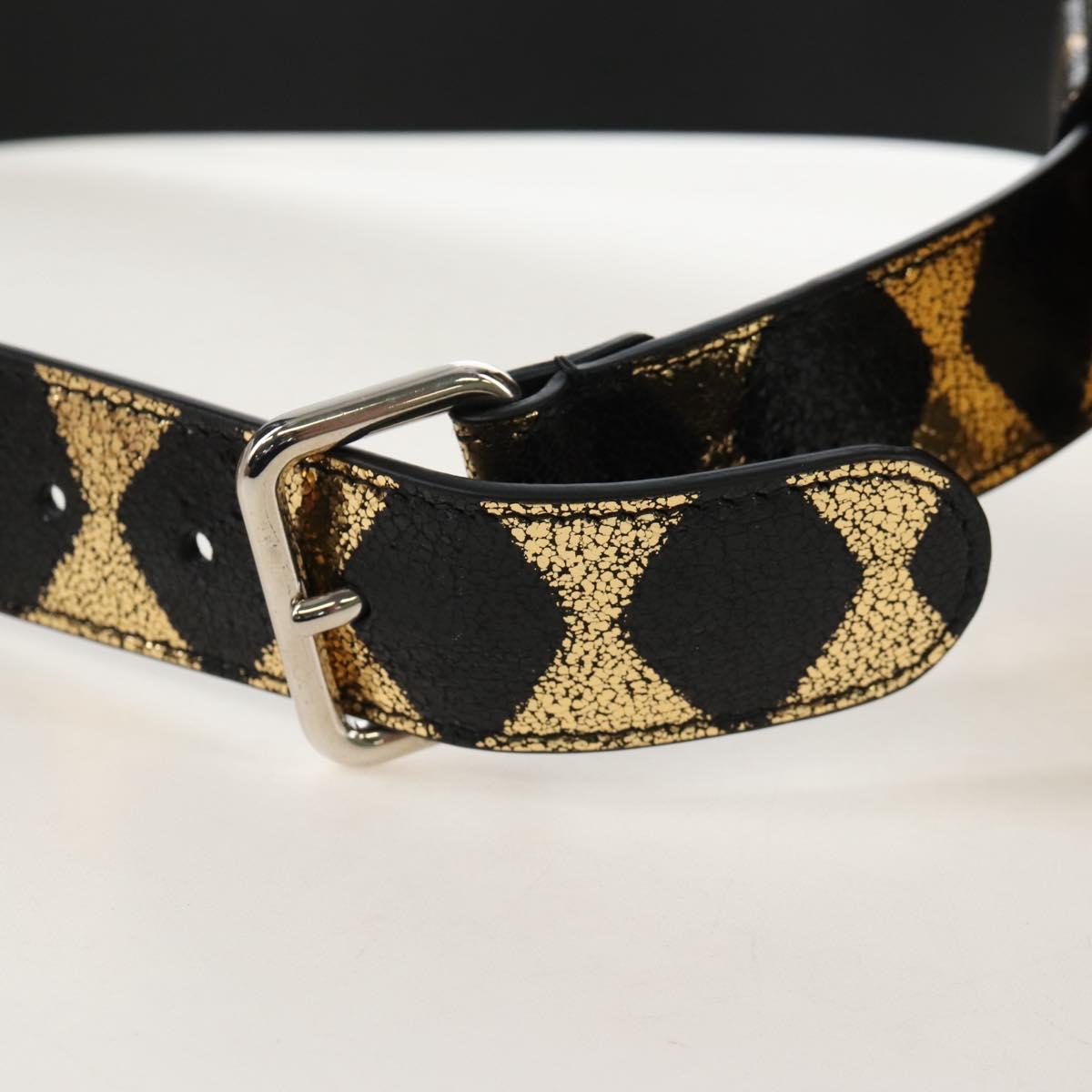 GUCCI Waist Bag Leather Gold Silver 605112 Auth 213357M