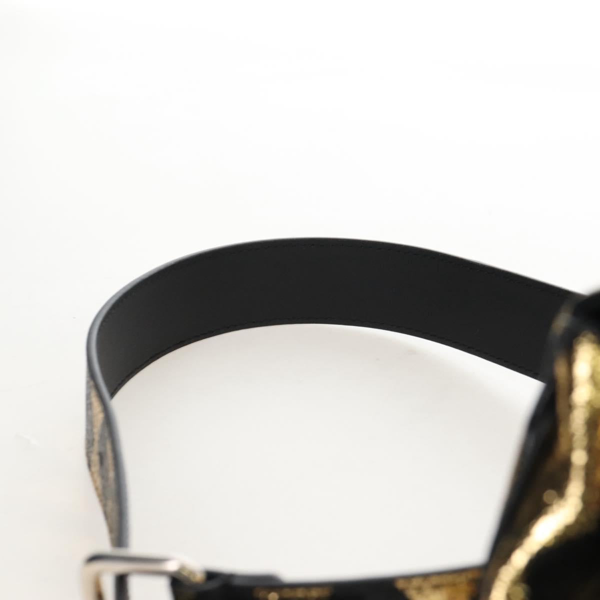 GUCCI Waist Bag Leather Gold Silver 605112 Auth 213357M