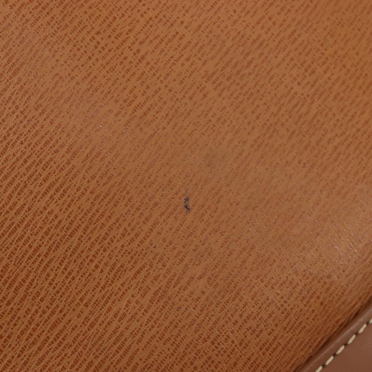 BURBERRY Hand Bag Leather Brown Gold Auth 213358