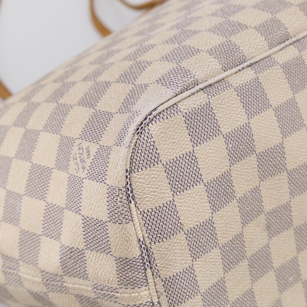 LOUIS VUITTON Damier Azur Neverfull MM Tote Bag N41605 LV Auth 213359
