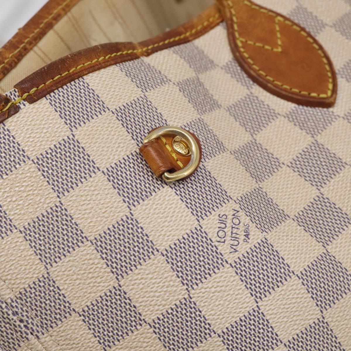 LOUIS VUITTON Damier Azur Neverfull MM Tote Bag N41605 LV Auth 213359