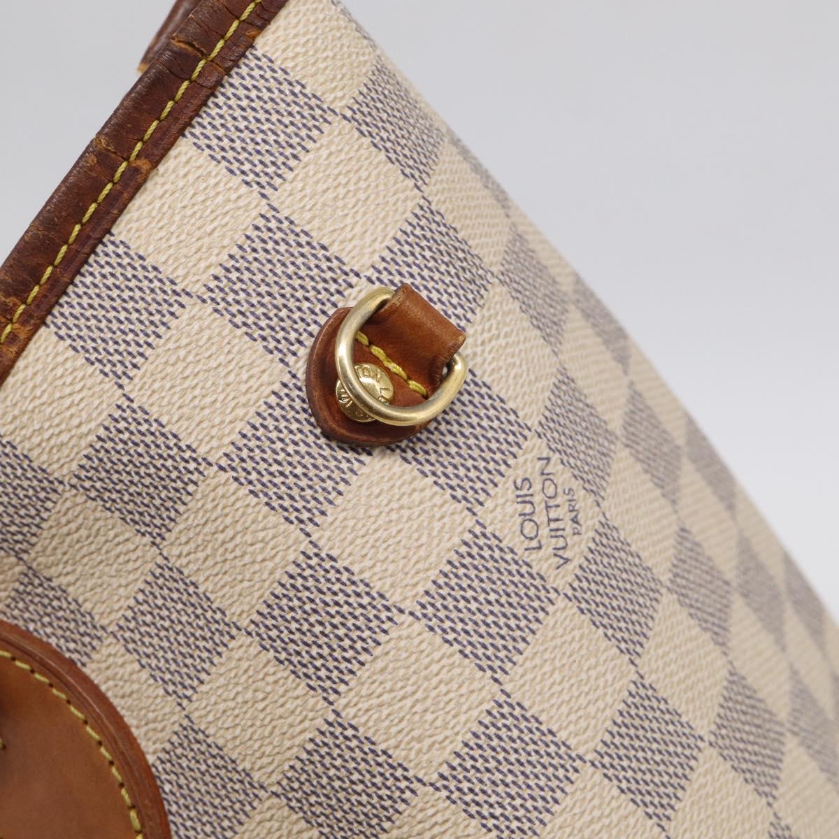 LOUIS VUITTON Damier Azur Neverfull MM Tote Bag N41605 LV Auth 213359