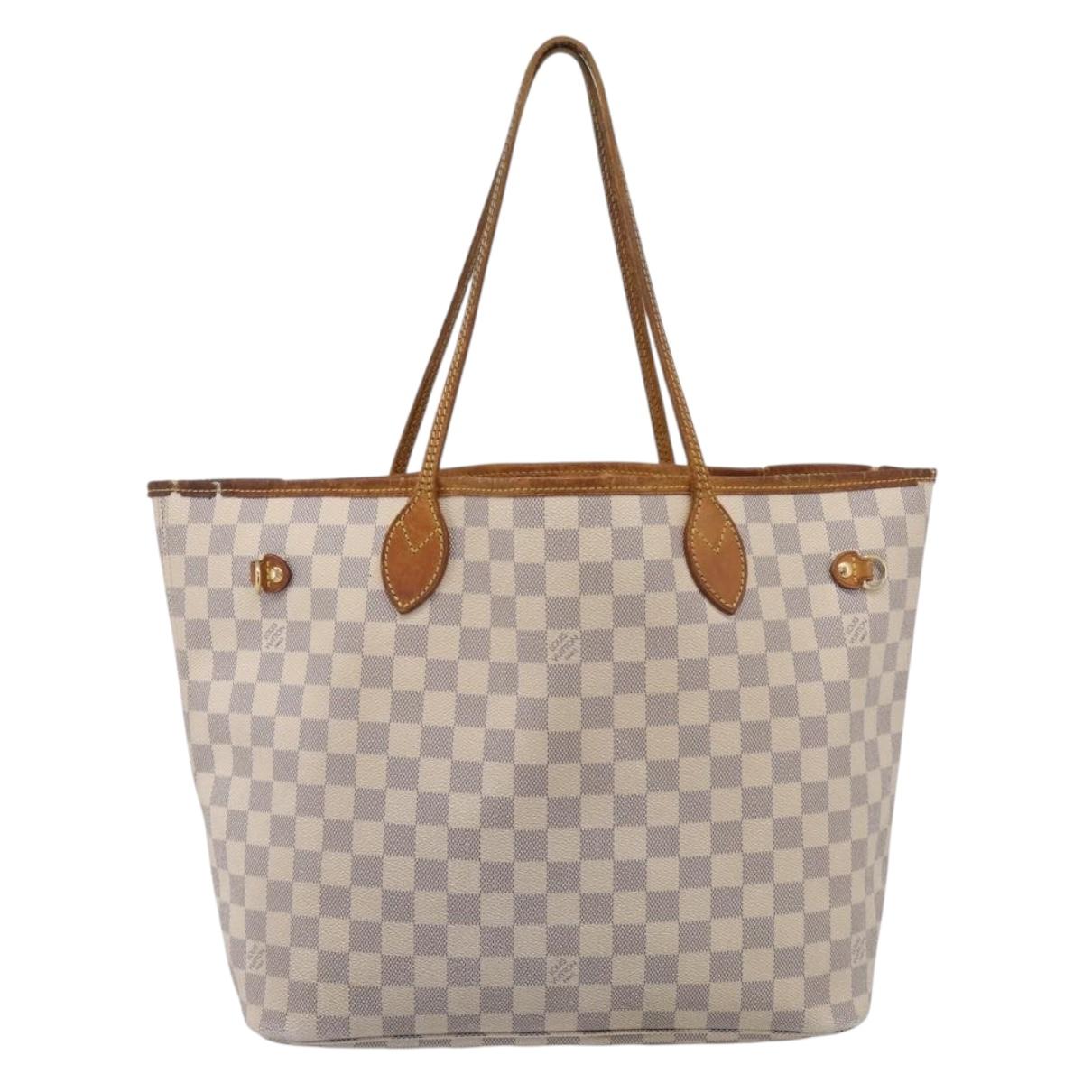 LOUIS VUITTON Damier Azur Neverfull MM Tote Bag N41605 LV Auth 213359