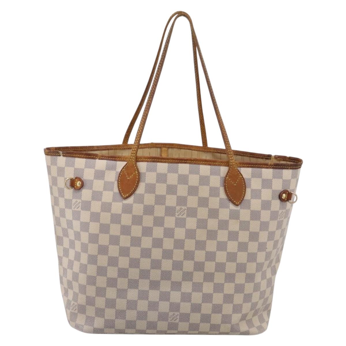 LOUIS VUITTON Damier Azur Neverfull MM Tote Bag N41605 LV Auth 213359