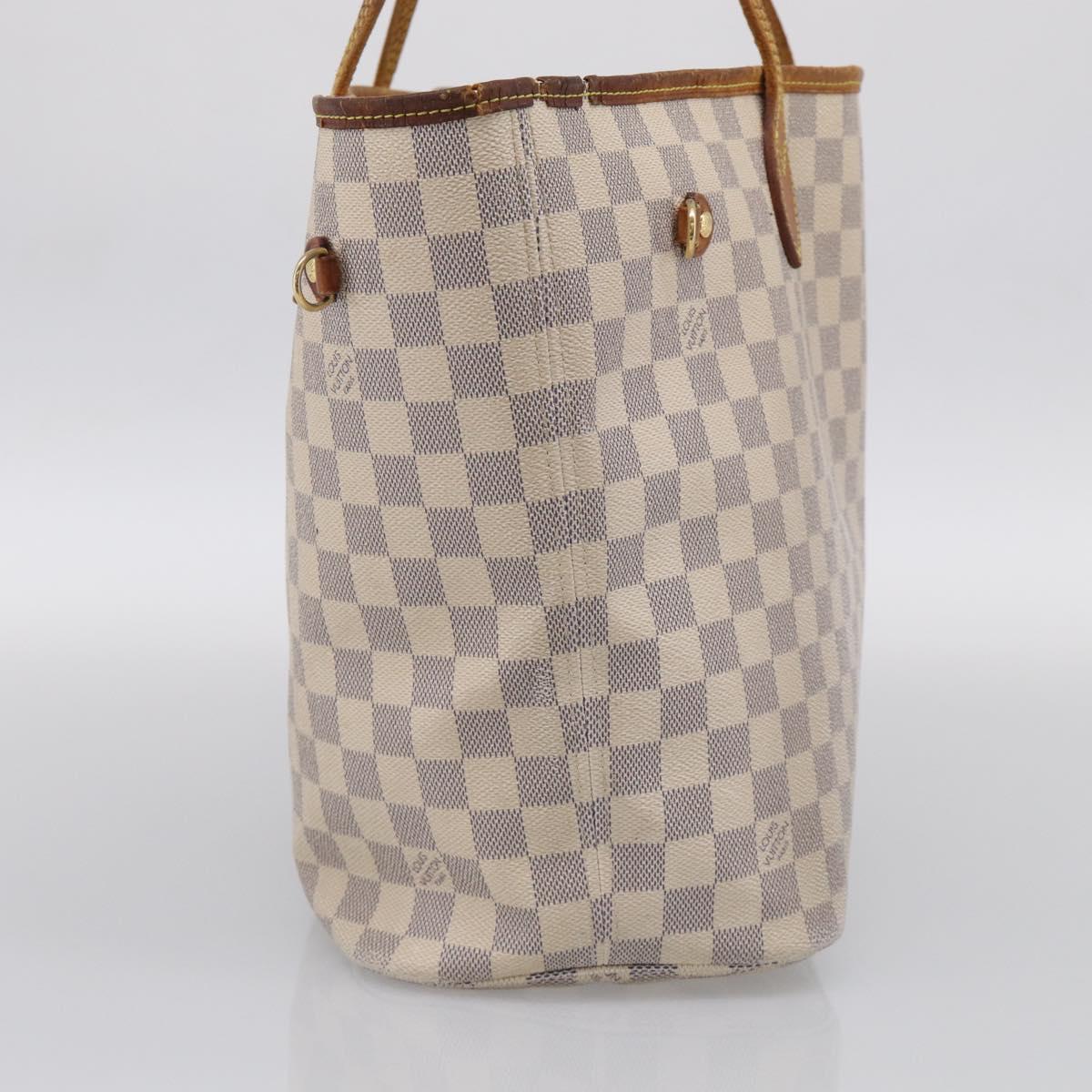 LOUIS VUITTON Damier Azur Neverfull MM Tote Bag N41605 LV Auth 213359