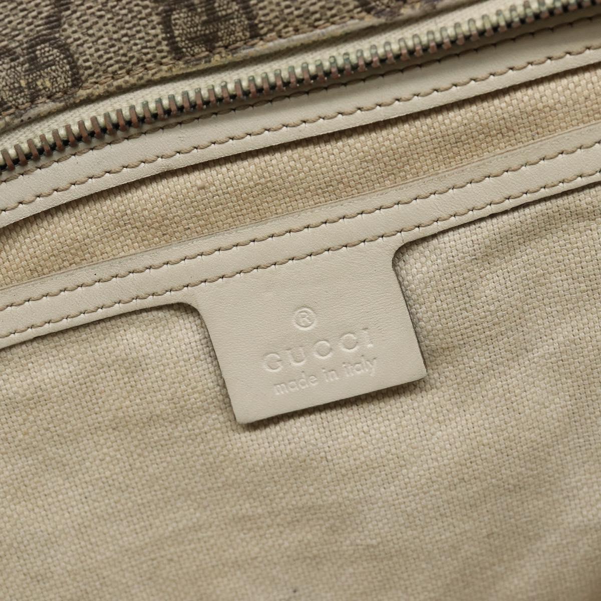 GUCCI GG Supreme Tote Bag PVC Beige Silver 211137 Auth 213362