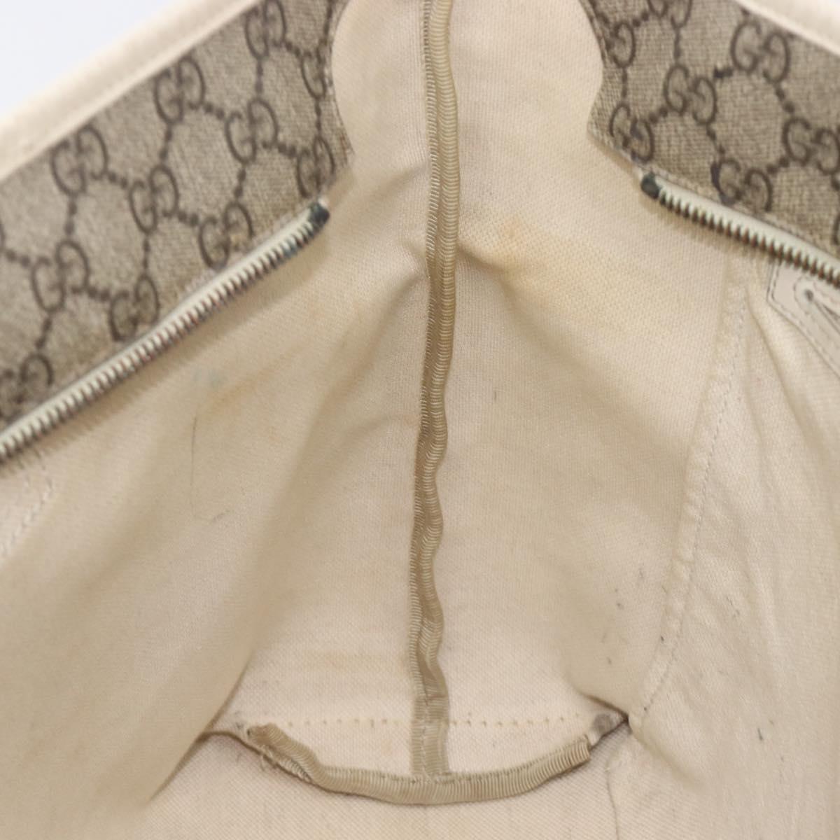 GUCCI GG Supreme Tote Bag PVC Beige Silver 211137 Auth 213362