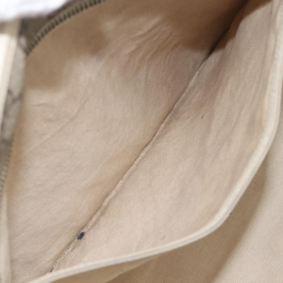 GUCCI GG Supreme Tote Bag PVC Beige Silver 211137 Auth 213362