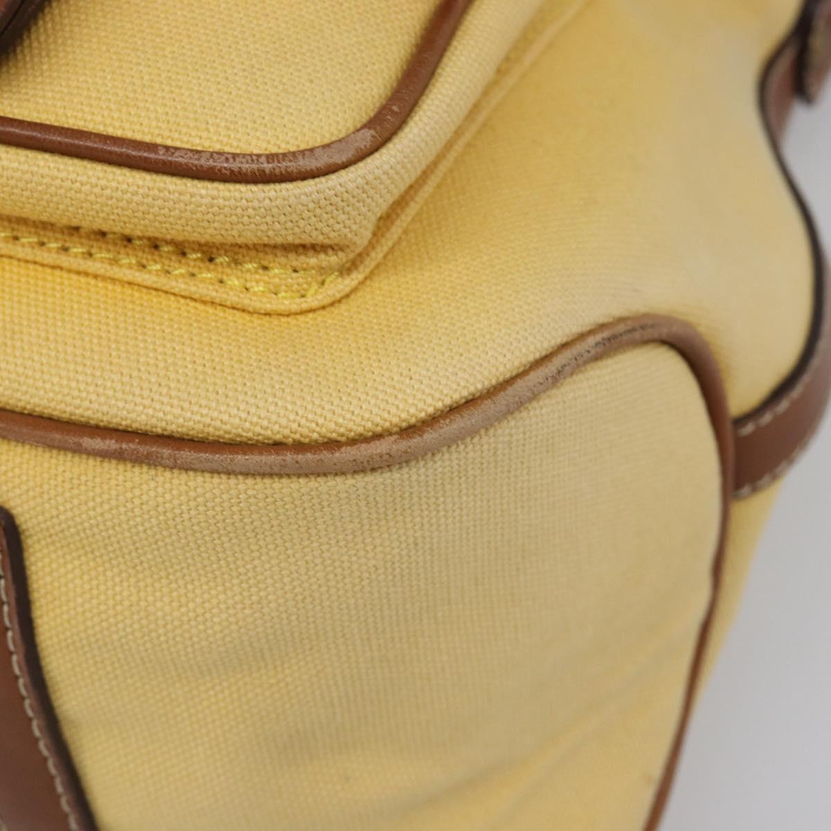 BURBERRY Blue Label Hand Bag Canvas Yellow Gold Auth 213367