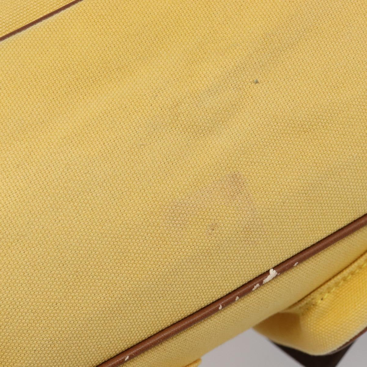 BURBERRY Blue Label Hand Bag Canvas Yellow Gold Auth 213367