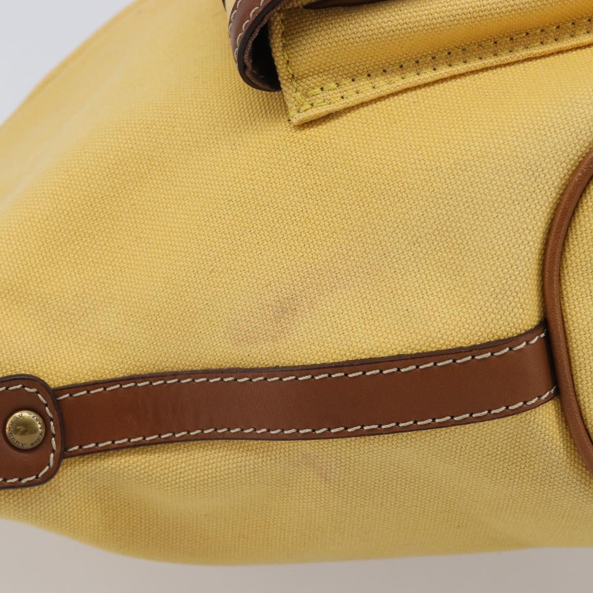 BURBERRY Blue Label Hand Bag Canvas Yellow Gold Auth 213367