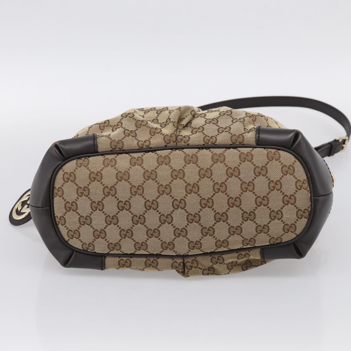 GUCCI GG Canvas Sukey Hand Bag 2way Beige Gold 247902 Auth 213375A