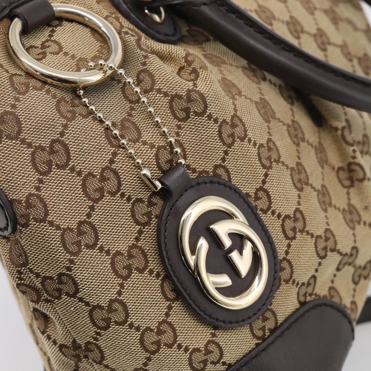 GUCCI GG Canvas Sukey Hand Bag 2way Beige Gold 247902 Auth 213375A