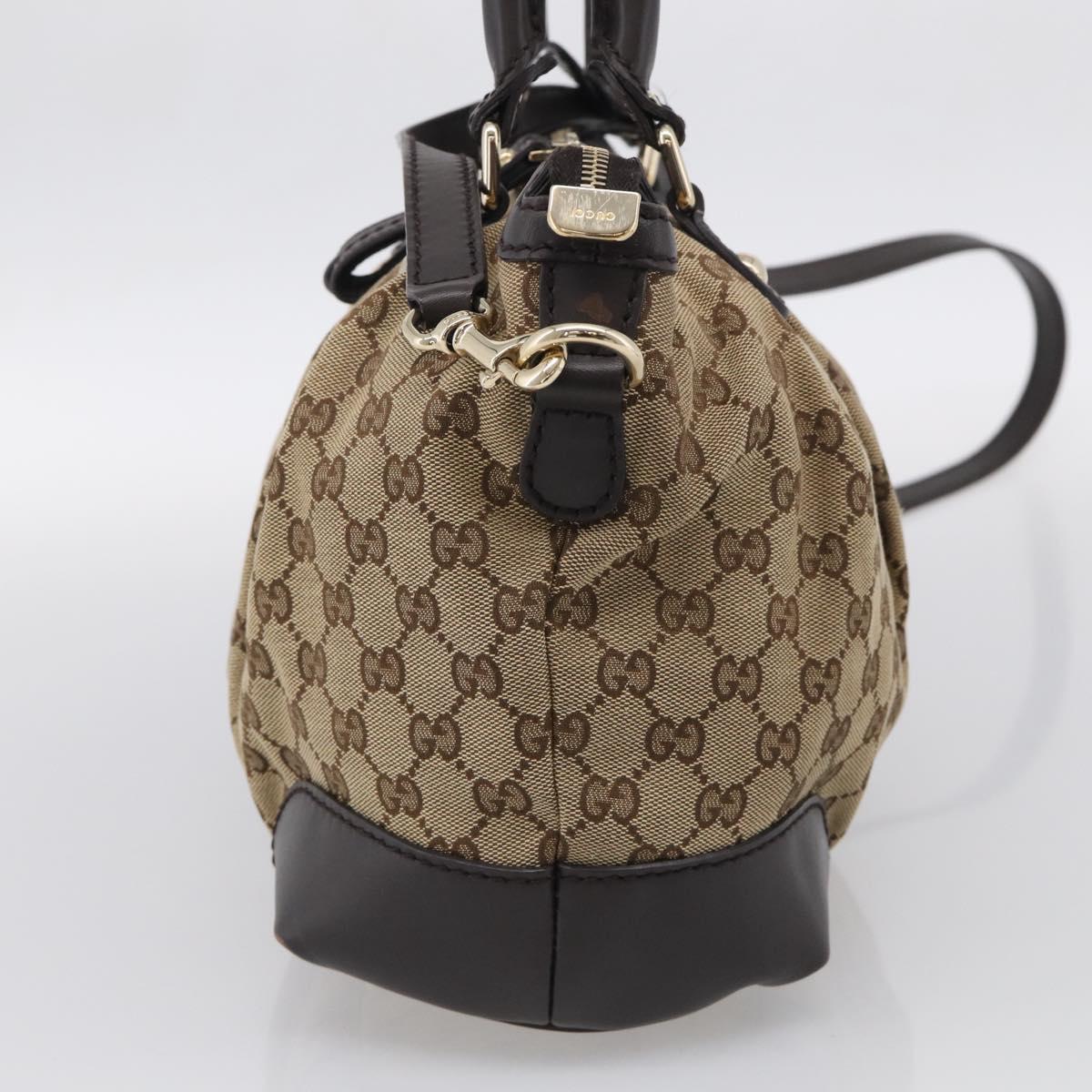 GUCCI GG Canvas Sukey Hand Bag 2way Beige Gold 247902 Auth 213375A