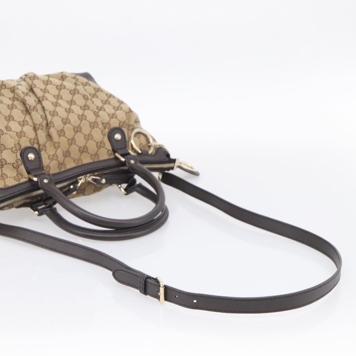 GUCCI GG Canvas Sukey Hand Bag 2way Beige Gold 247902 Auth 213375A