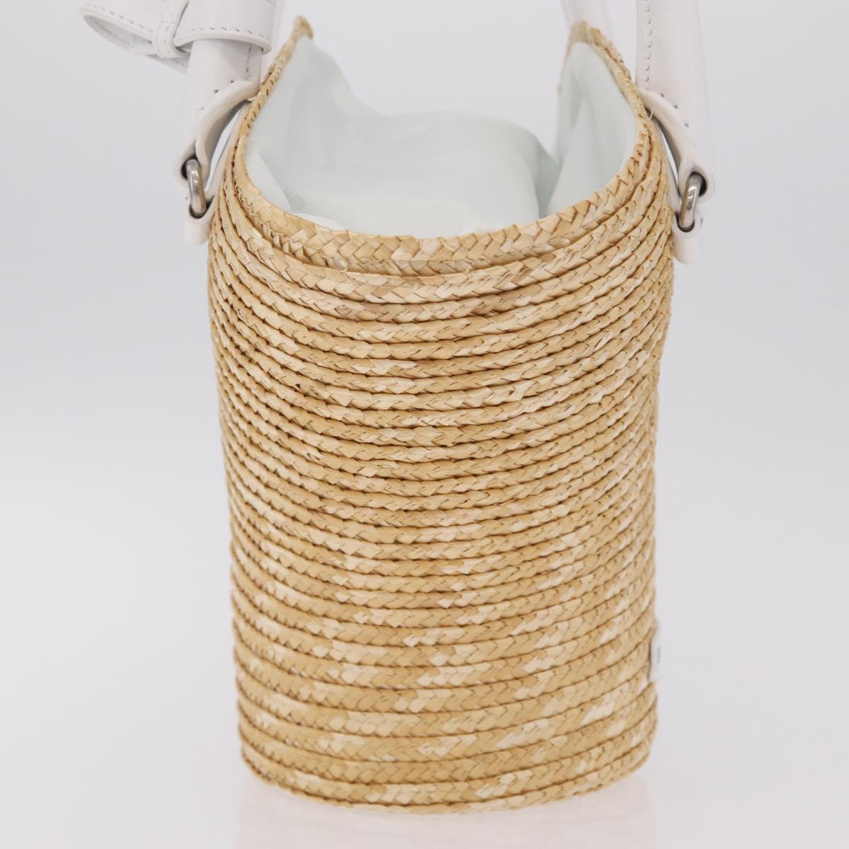 Balenciaga Tote Bag Raffia Beige Silver 744188 Auth 213379M