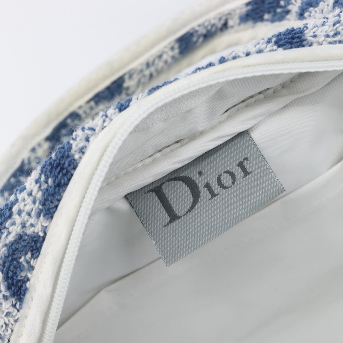 Christian Dior Pile Trotter Hand Bag Blue Auth 213380A