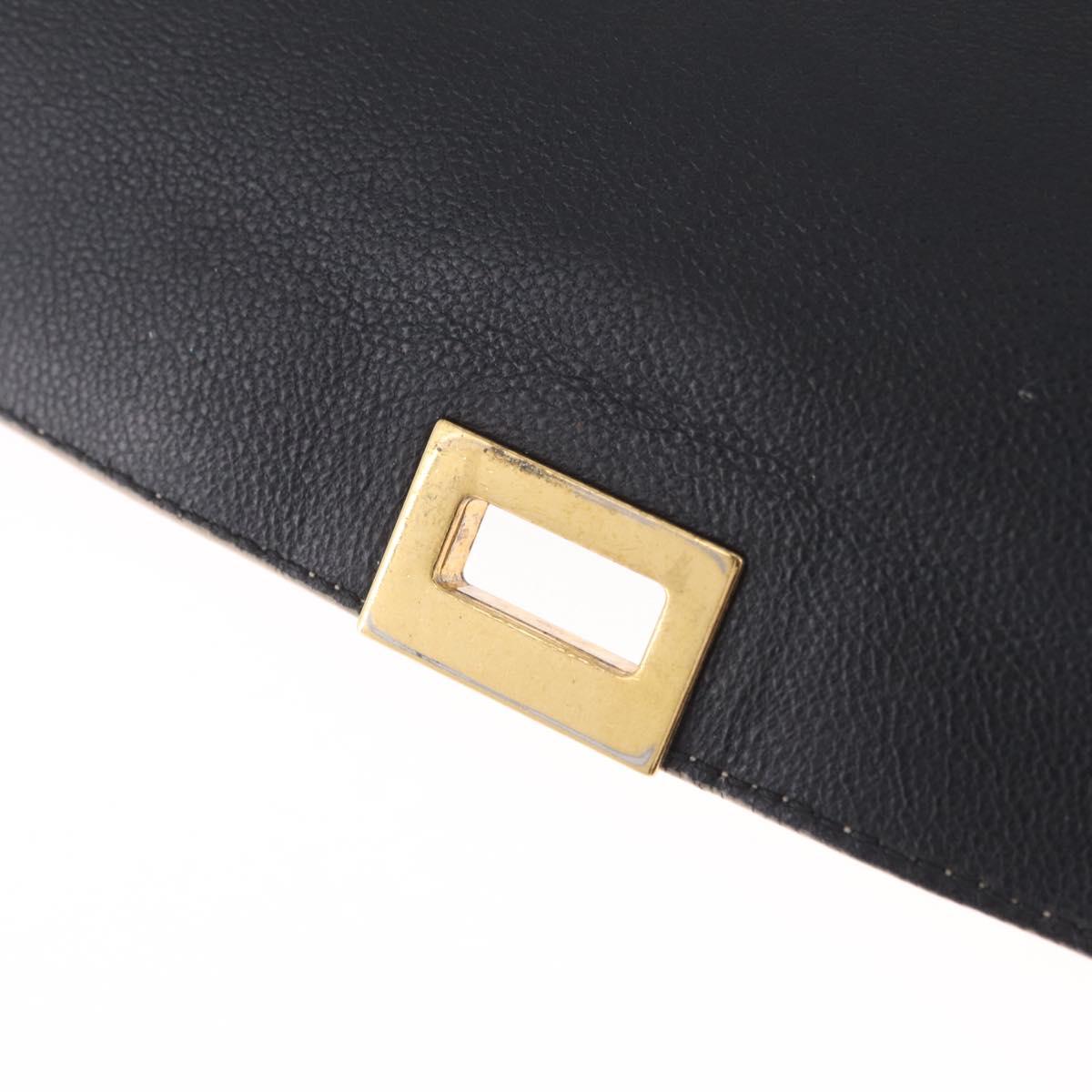 CELINE Trapeze Hand Bag Leather 2way Beige Gold Auth 213382A