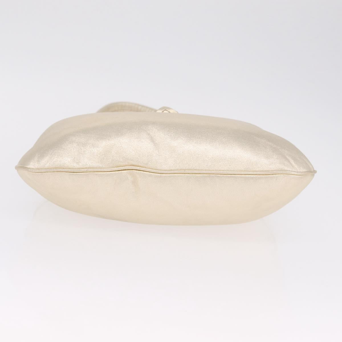 Miu Miu Shoulder Bag Leather Gold Auth 213385M