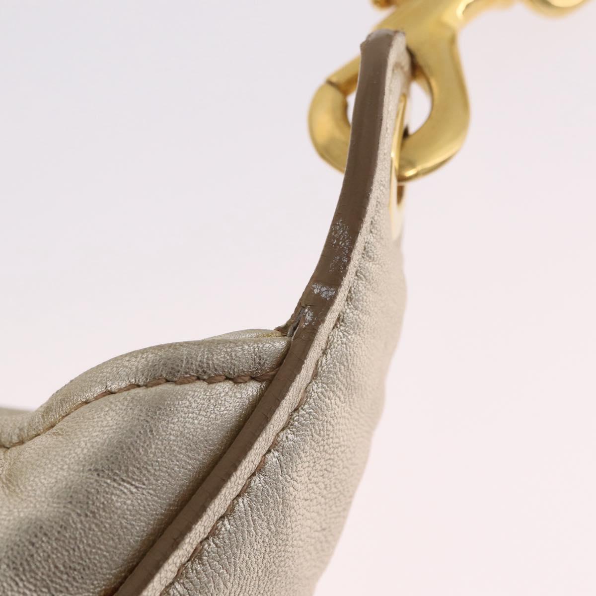 Miu Miu Shoulder Bag Leather Gold Auth 213385M