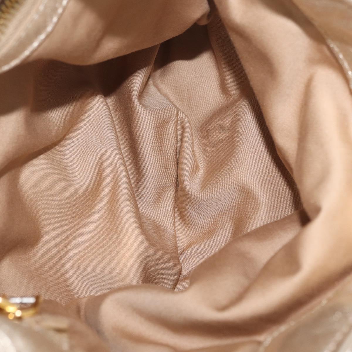Miu Miu Shoulder Bag Leather Gold Auth 213385M