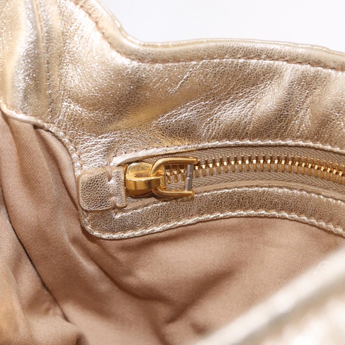 Miu Miu Shoulder Bag Leather Gold Auth 213385M