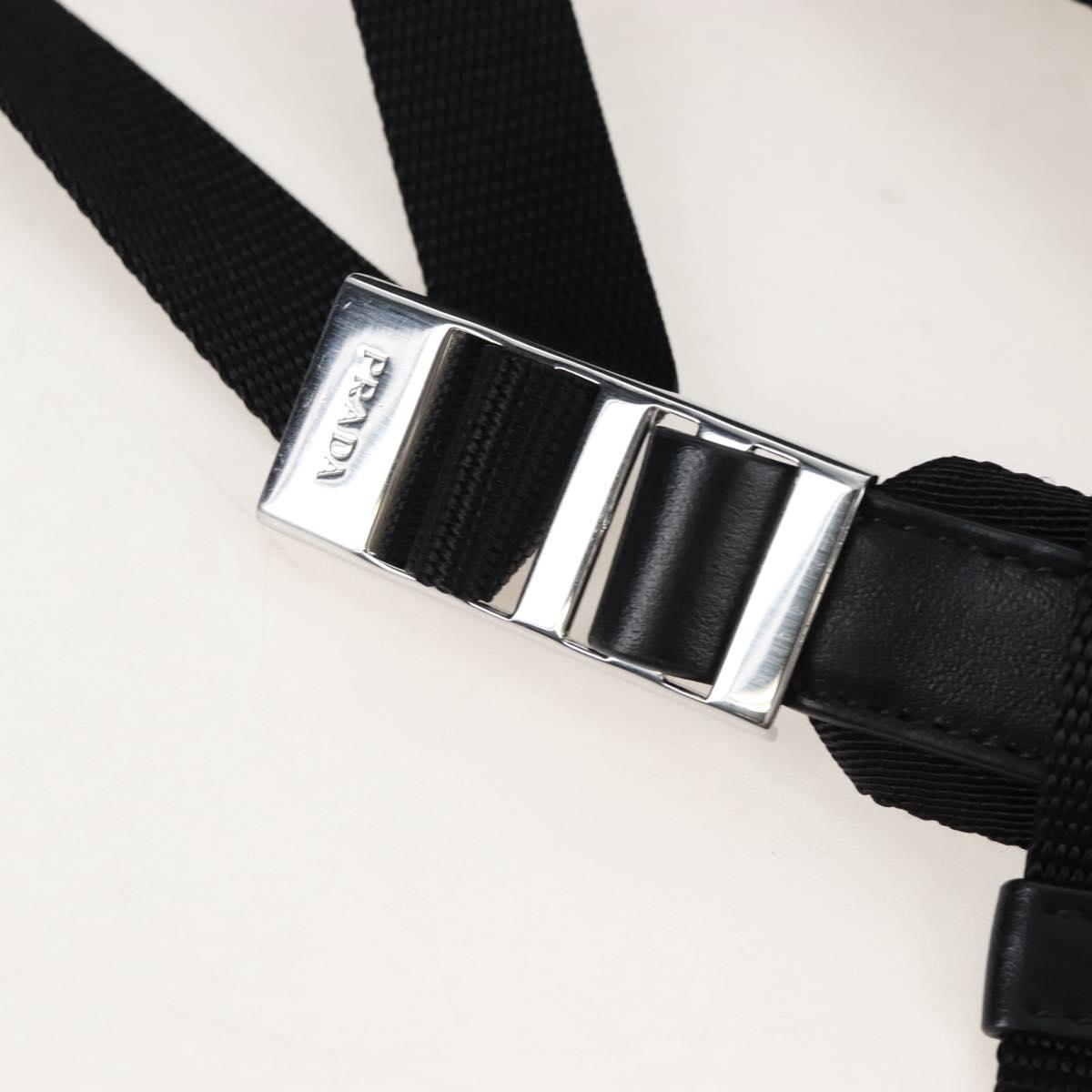 PRADA Backpack Nylon Black Silver Auth 213386V