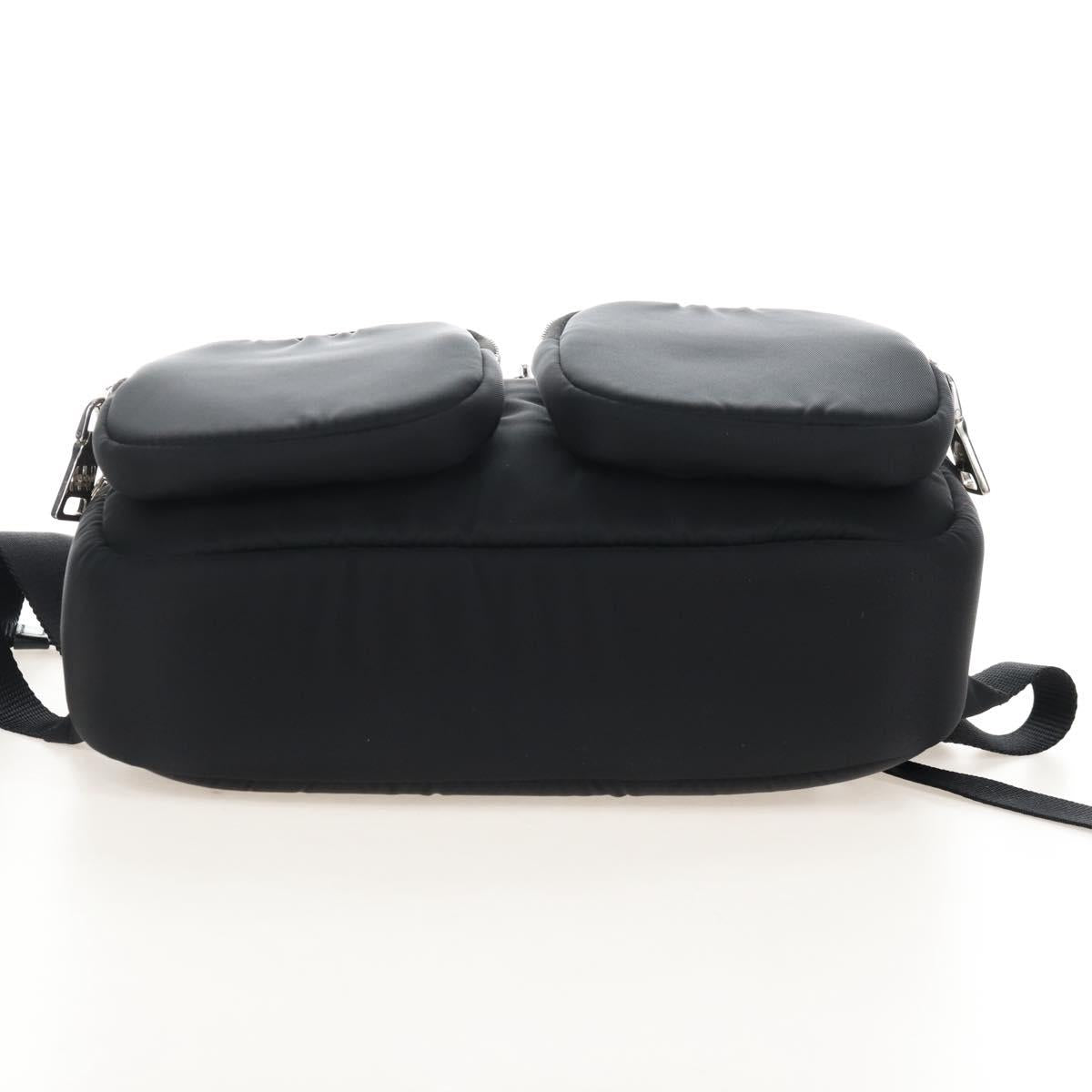 PRADA Backpack Nylon Black Silver Auth 213386V