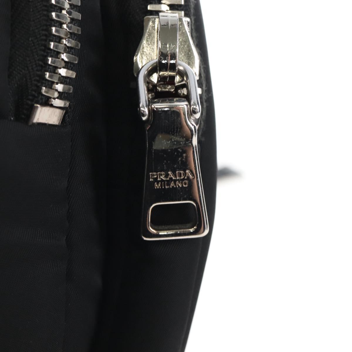 PRADA Backpack Nylon Black Silver Auth 213386V