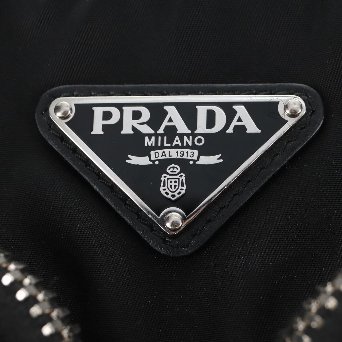 PRADA Backpack Nylon Black Silver Auth 213386V
