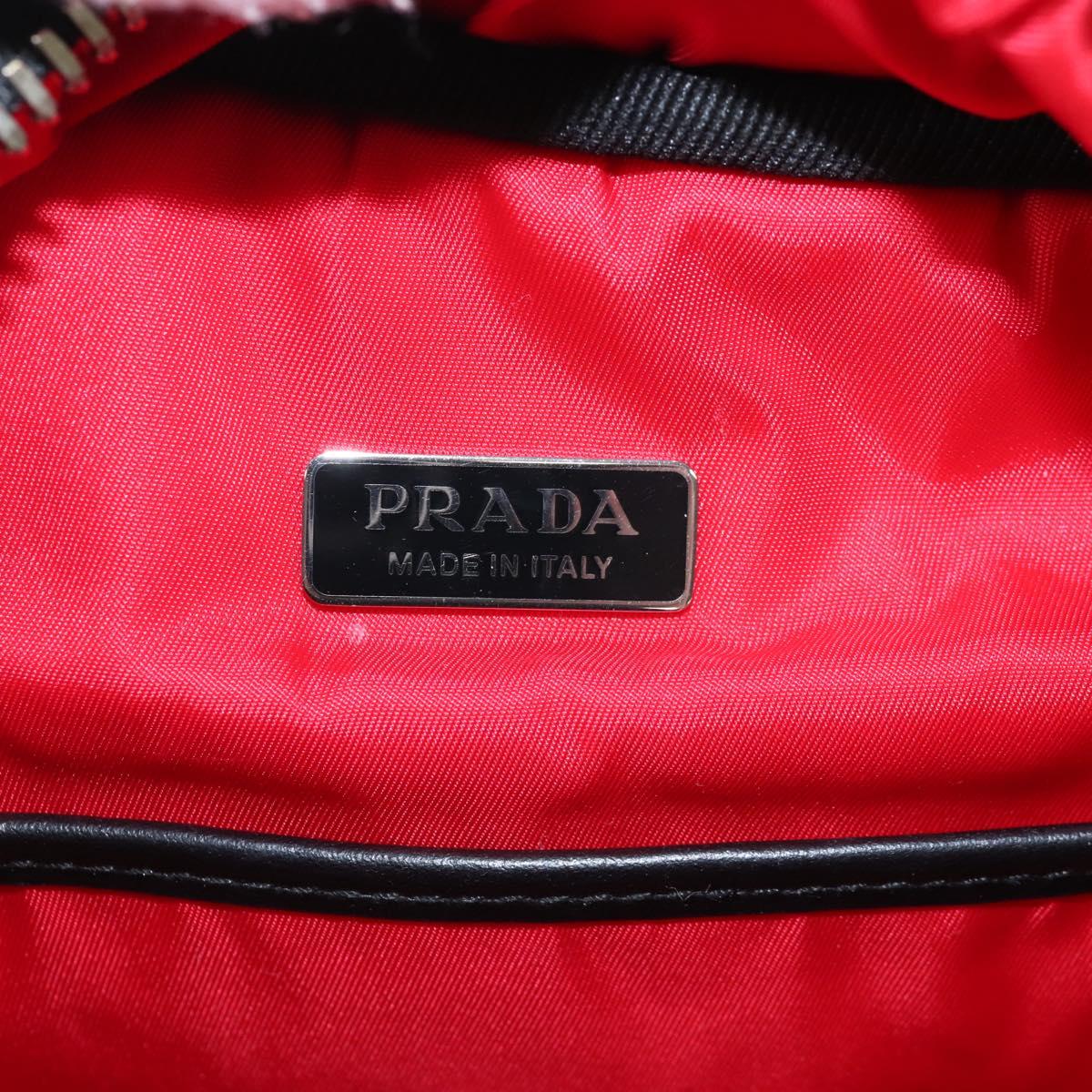 PRADA Backpack Nylon Black Silver Auth 213386V