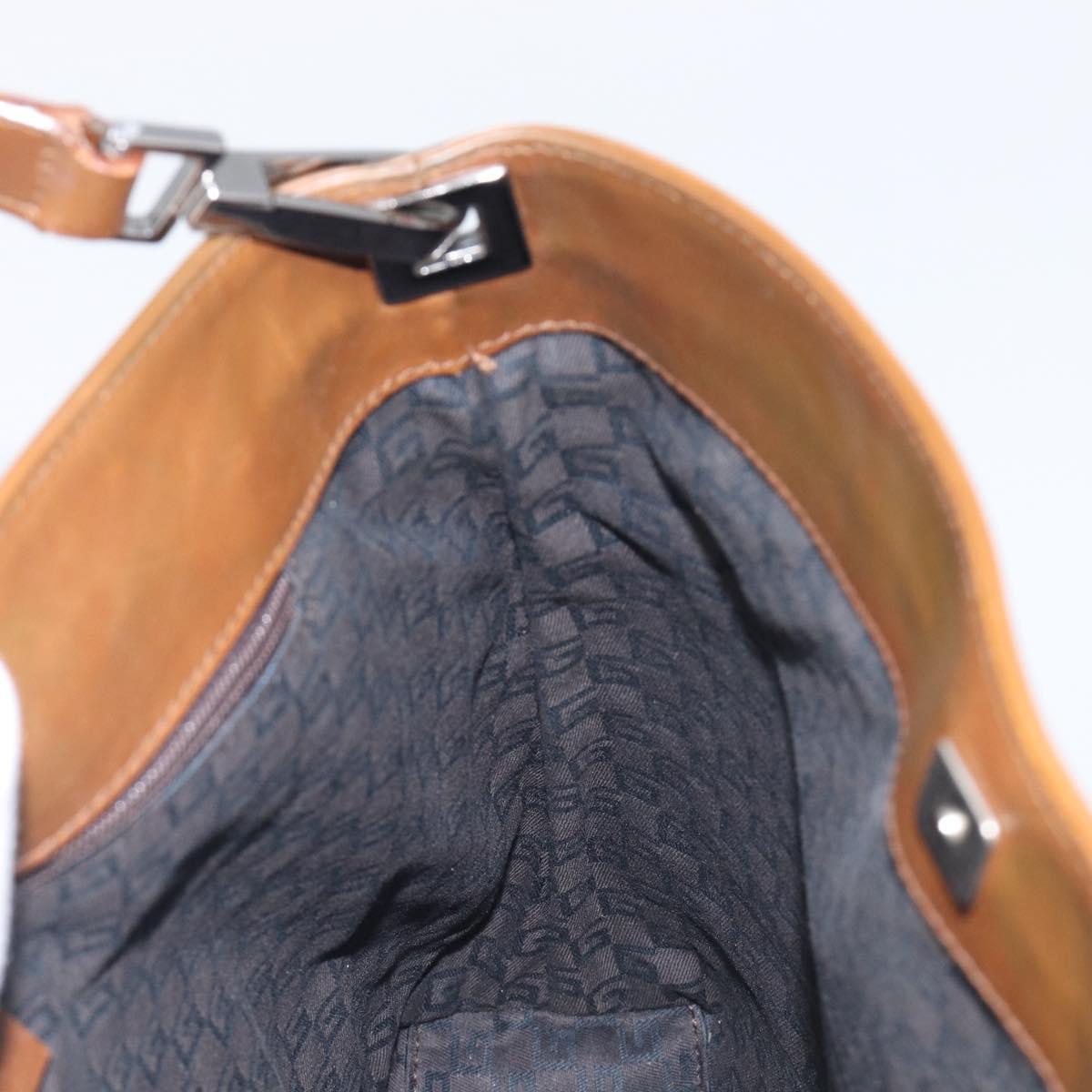 GUCCI Web Sherry Line Shoulder Bag Suede Brown Silver 33900 Auth 213394V