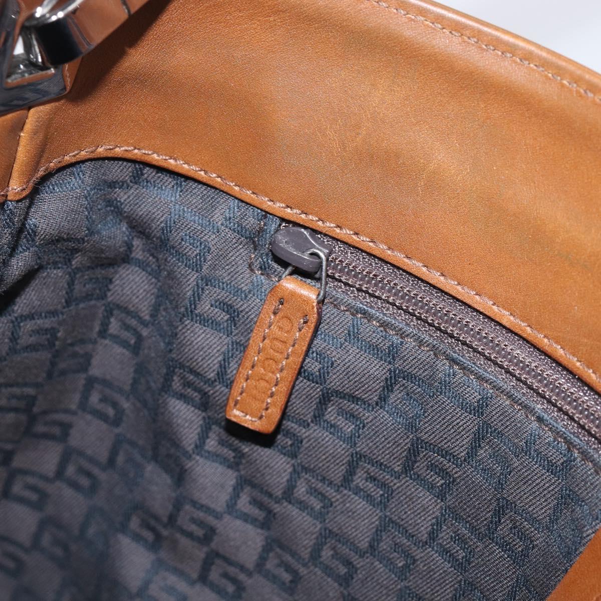 GUCCI Web Sherry Line Shoulder Bag Suede Brown Silver 33900 Auth 213394V