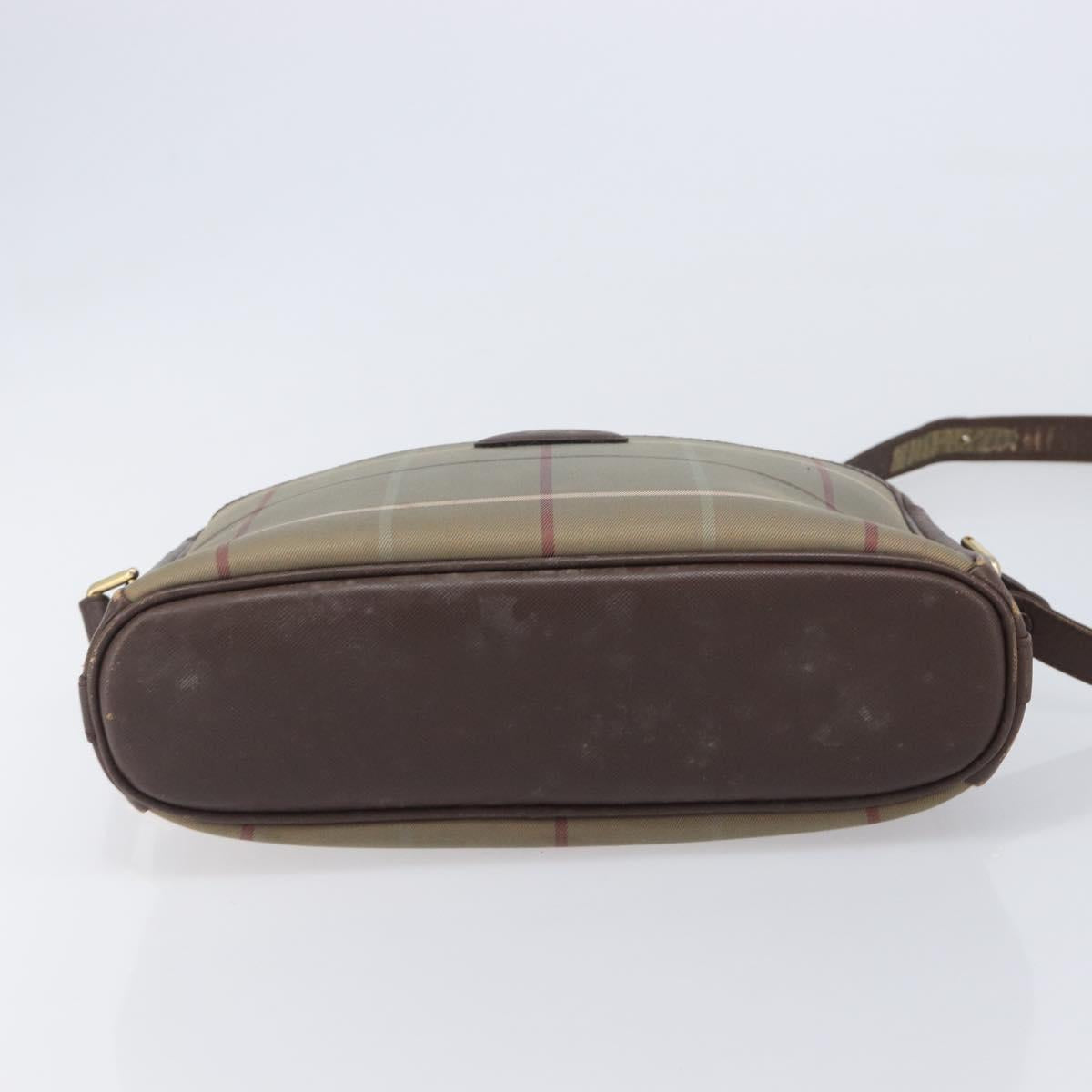 Burberrys Nova Check Shoulder Bag Canvas Beige Gold Auth 213396