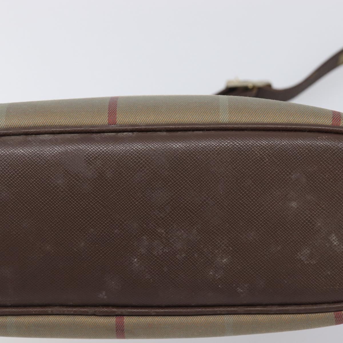 Burberrys Nova Check Shoulder Bag Canvas Beige Gold Auth 213396