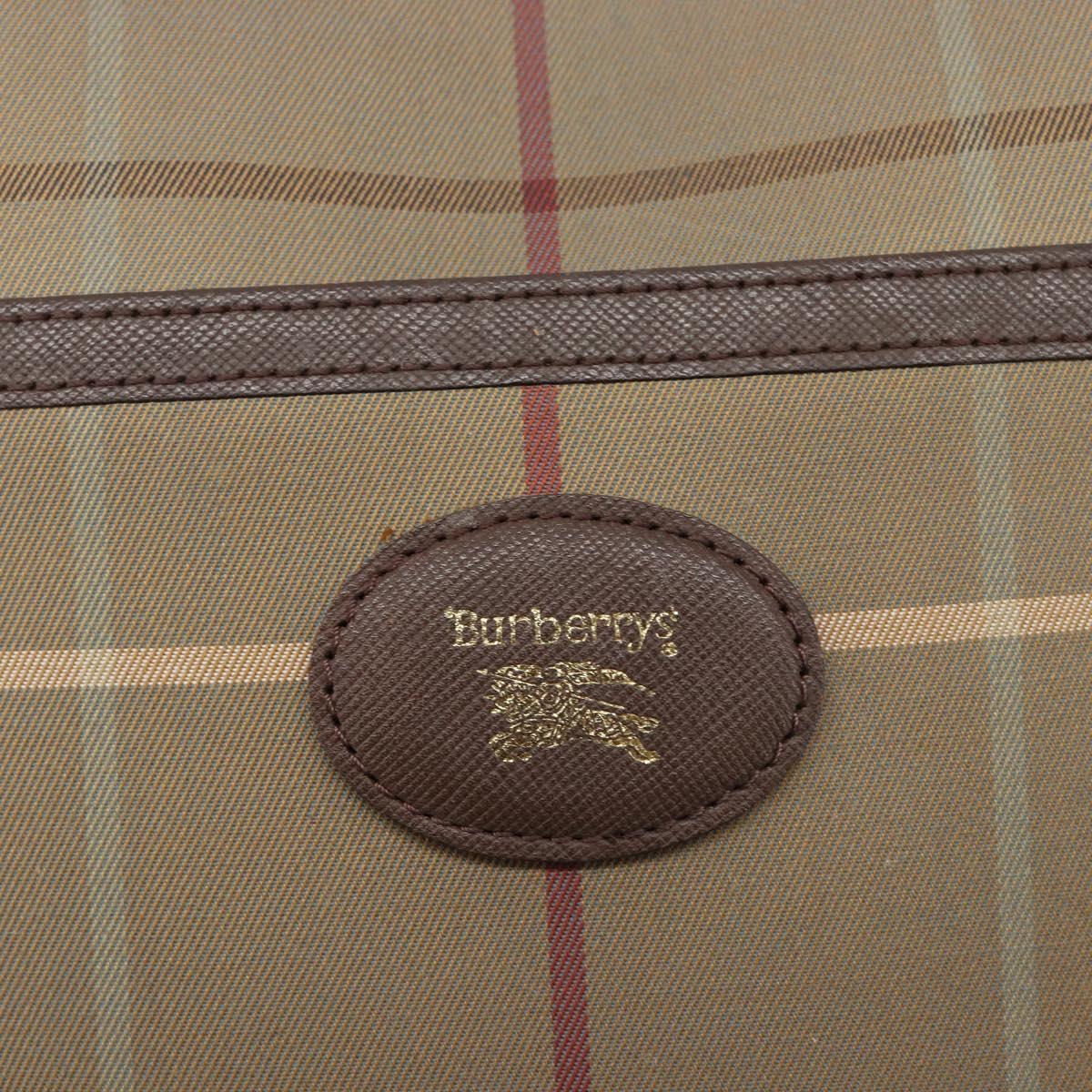 Burberrys Nova Check Shoulder Bag Canvas Beige Gold Auth 213396