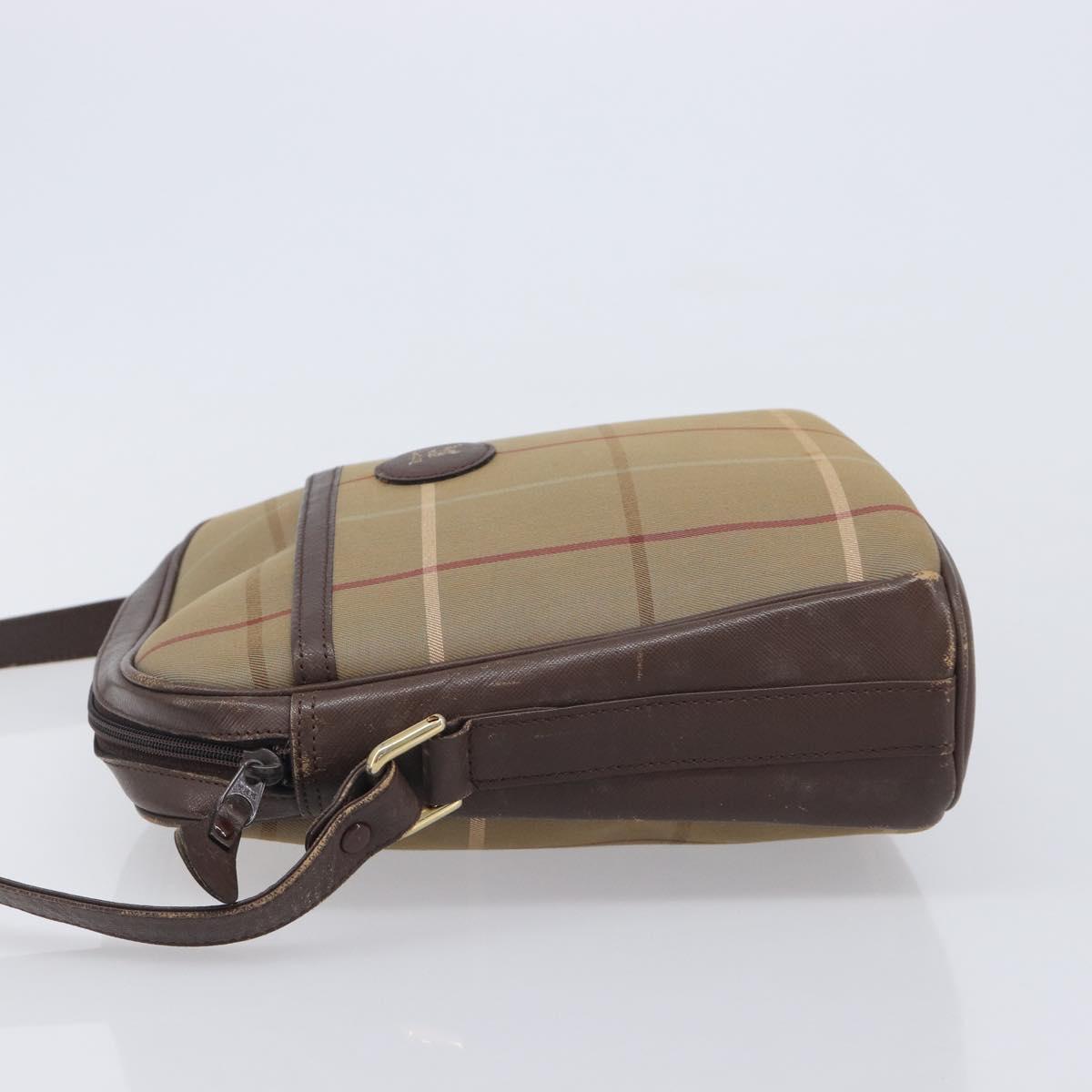 Burberrys Nova Check Shoulder Bag Canvas Beige Gold Auth 213396
