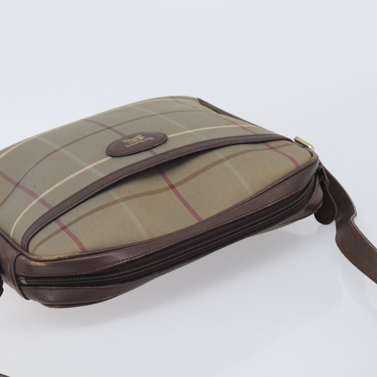 Burberrys Nova Check Shoulder Bag Canvas Beige Gold Auth 213396