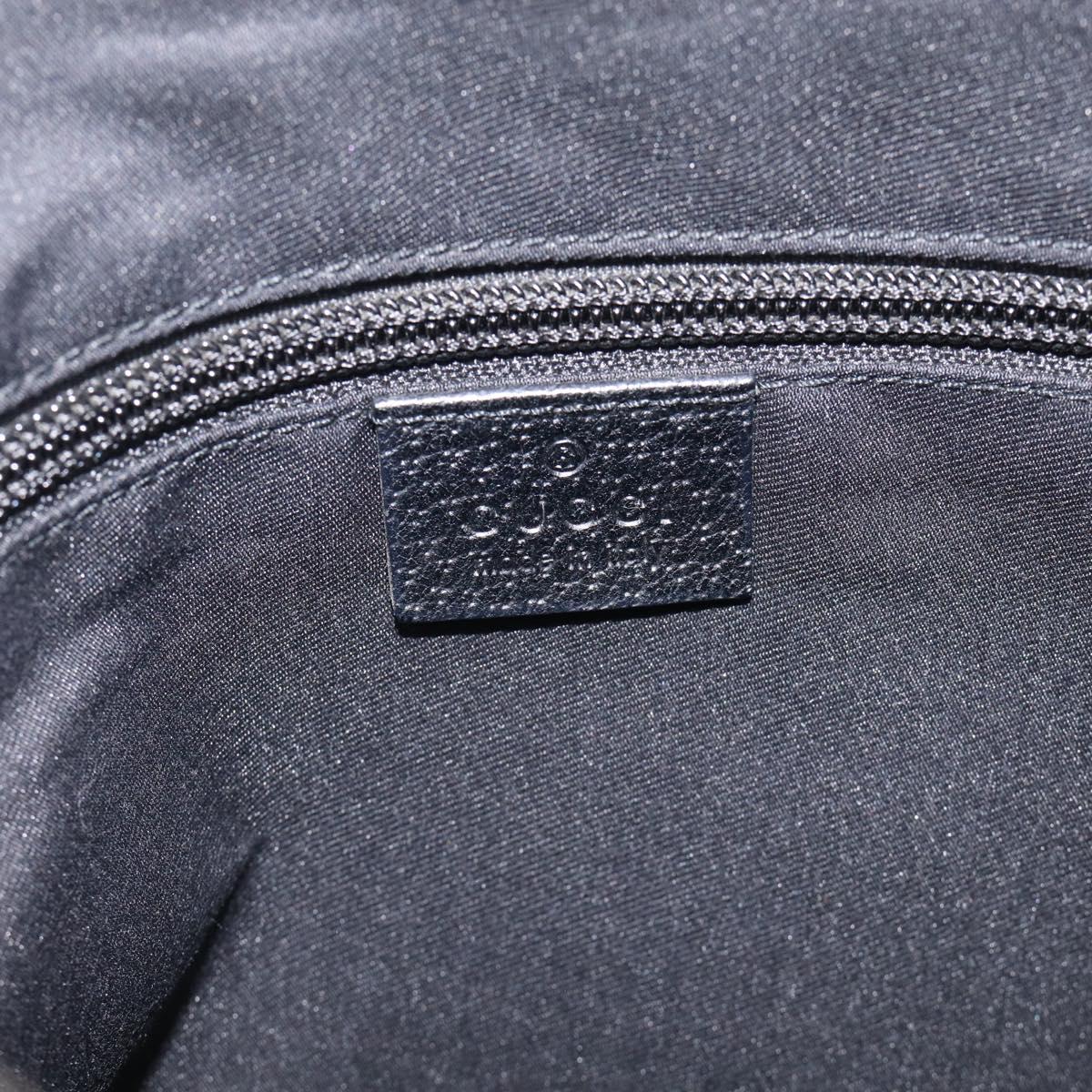 GUCCI GG Canvas Shoulder Bag Black Silver Auth 213397A