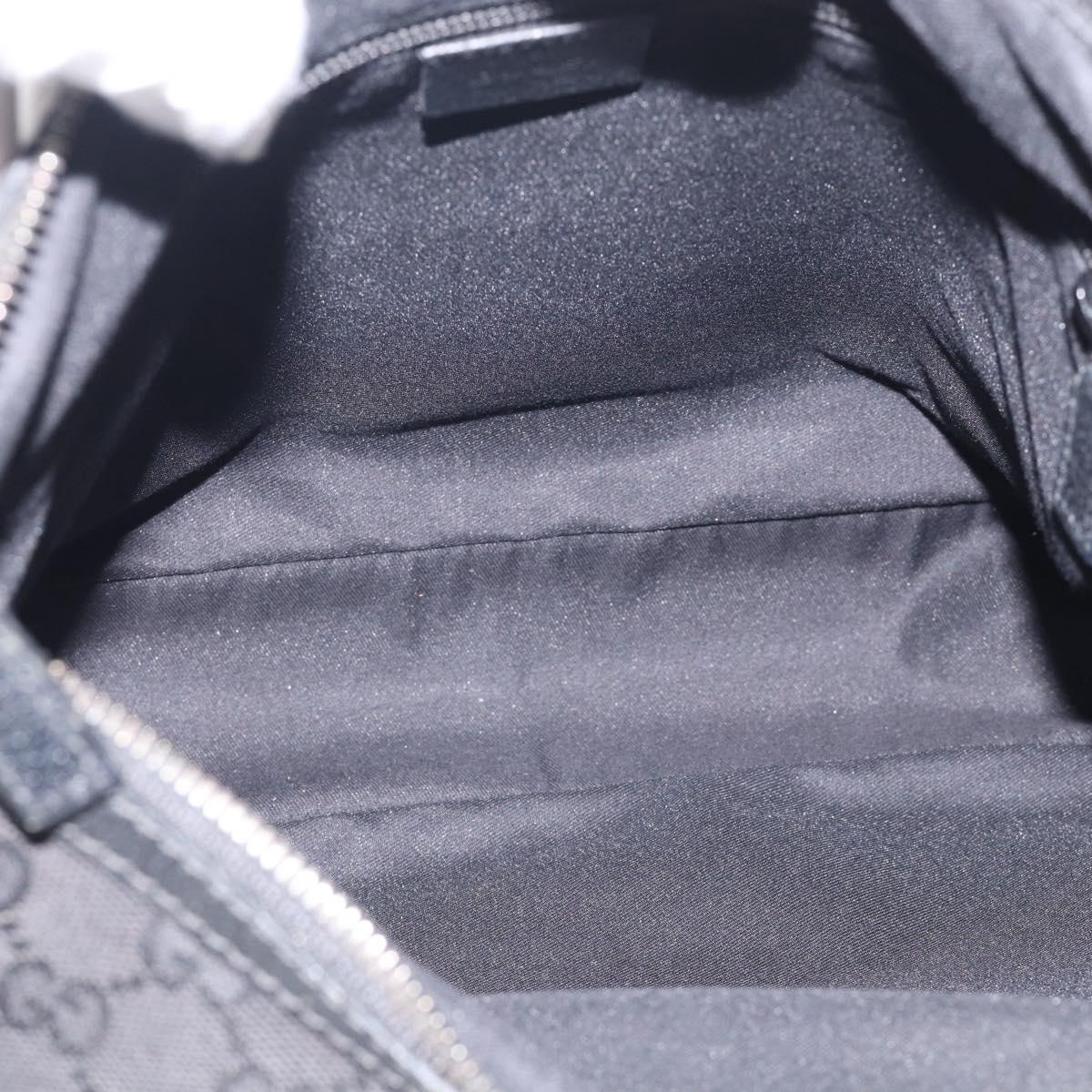 GUCCI GG Canvas Shoulder Bag Black Silver Auth 213397A