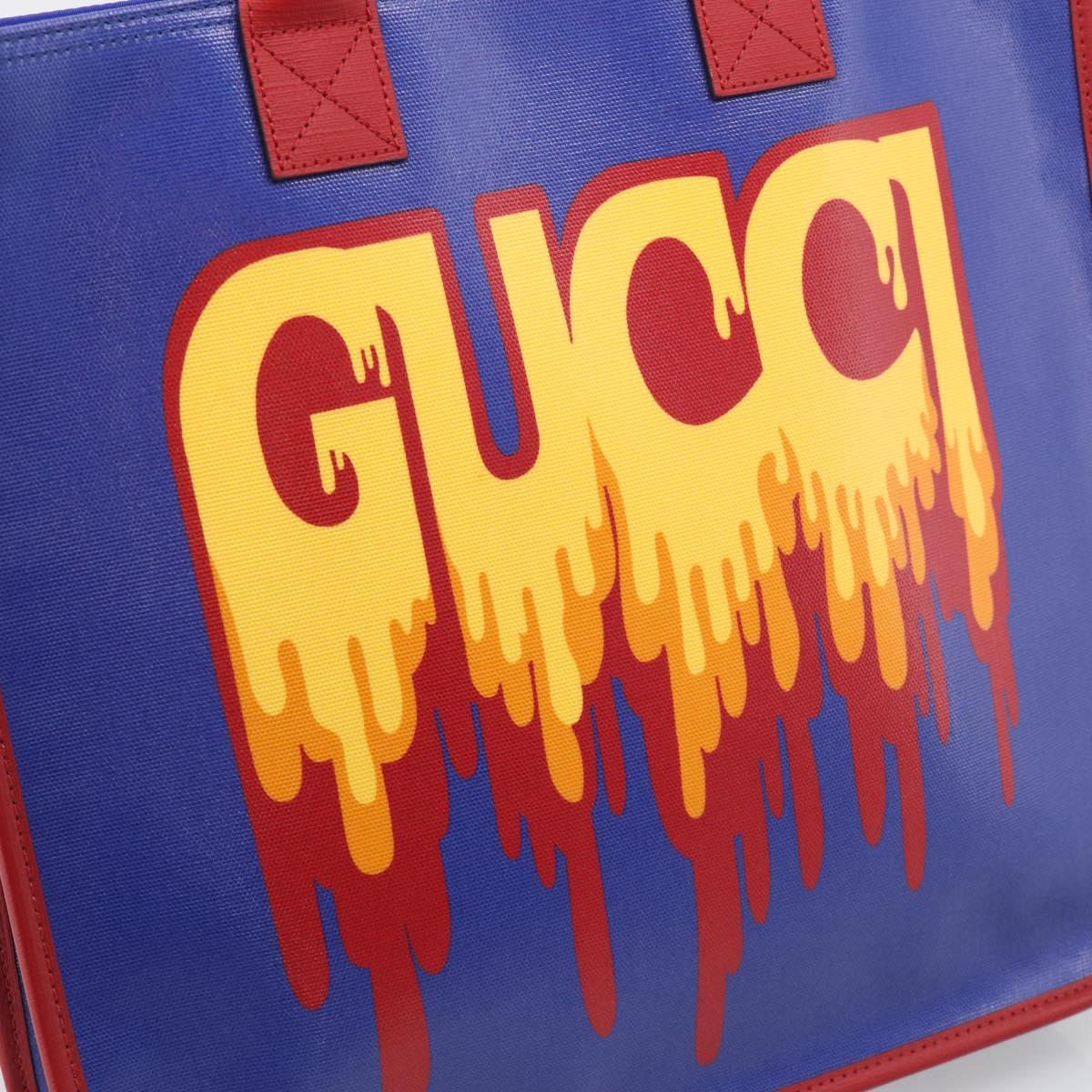 GUCCI Hand Bag PVC Blue Red 550763 Auth 213408M