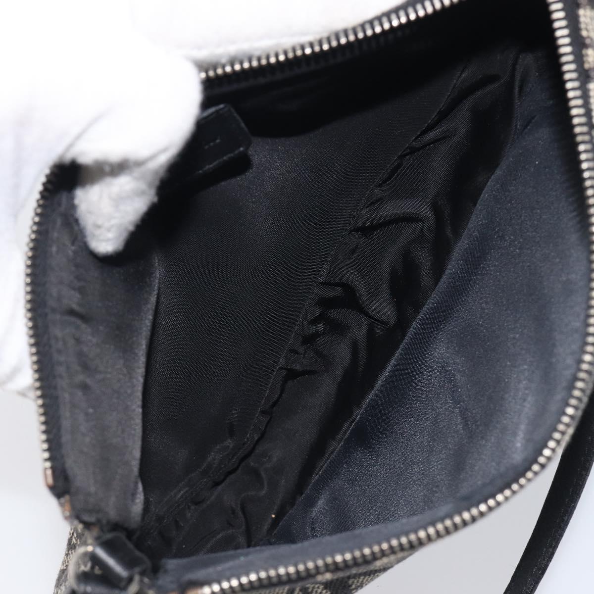 Christian Dior Trotter Canvas saddle Accessory Pouch Navy Silver Auth 213411
