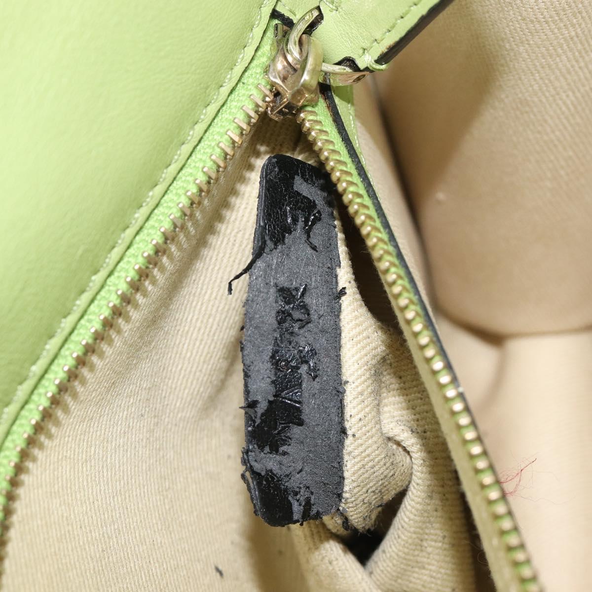 Valentino Chain Shoulder Bag Leather Yellow Gold Auth 213418A