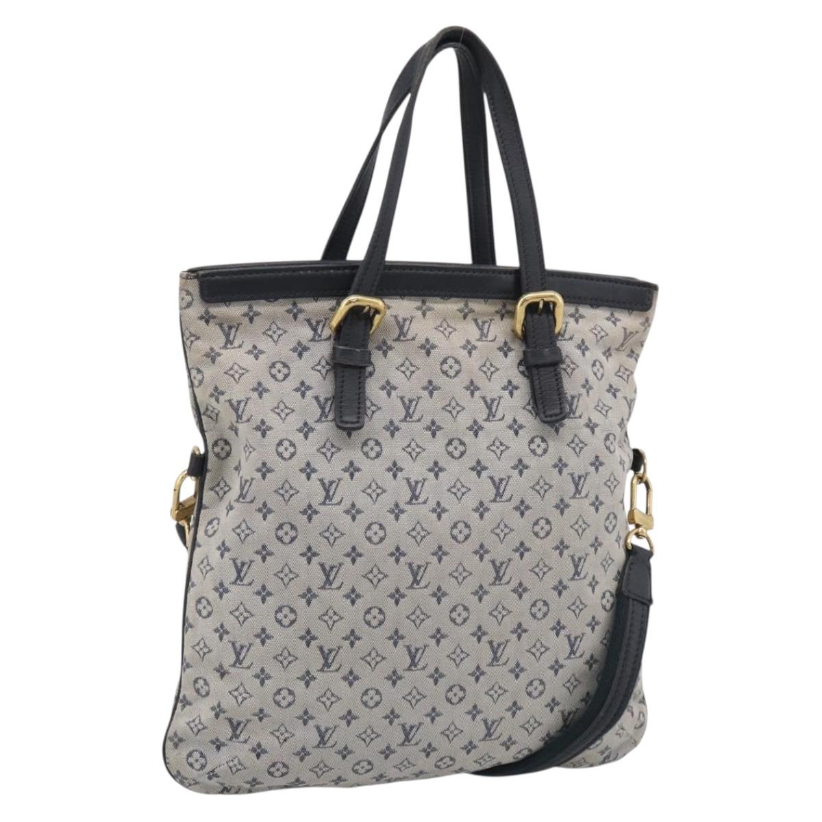LOUIS VUITTON Monogram Mini Francoise Tote Bag 2way Blue M92208 LV Auth 213421