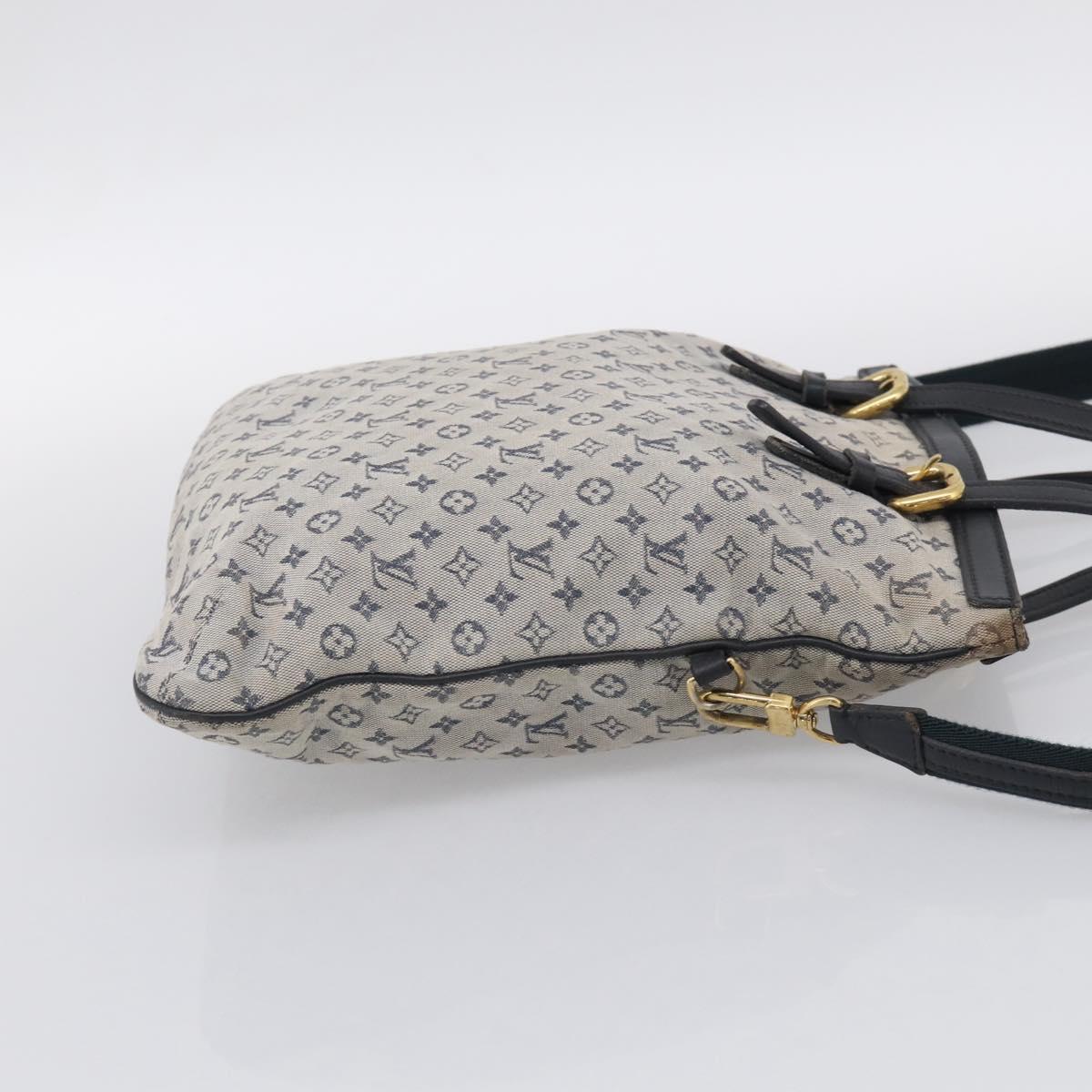 LOUIS VUITTON Monogram Mini Francoise Tote Bag 2way Blue M92208 LV Auth 213421