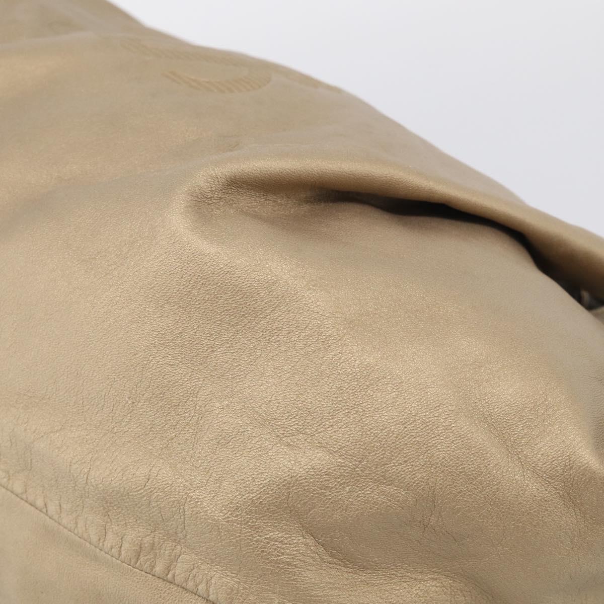 LOEWE Nappa Aire Hand Bag Leather Gold Auth 213425A