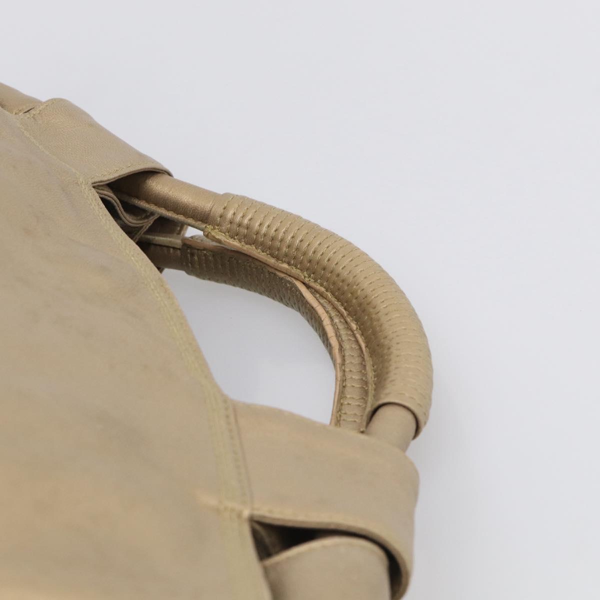 LOEWE Nappa Aire Hand Bag Leather Gold Auth 213425A